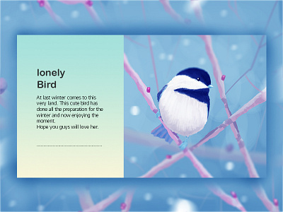 Lonely Bird 2d abstract animal beautiful bird bird design digital art digital illustration illustration minimal nature