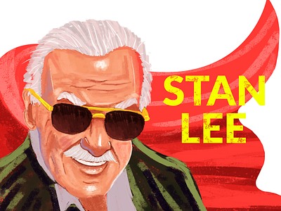 Stan Lee Our Superman 2d character design design digital art digital illustration digital painting dribbble flat flat illustration hero illustration stan lee superman