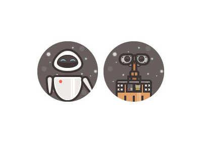 Wall-e and Eve - my favorite characters - Illustration icon illustration