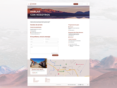 Contact page Atacama