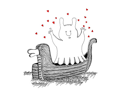 Funny valentine's day card_2 black and white card card design cover design funny ghost graphic design greeting card humor humorous illustration love motion graphics rabbit retro valentine valentines day