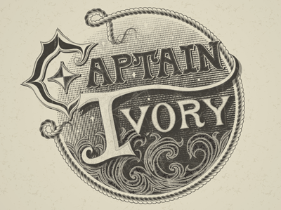 Captain Ivory Logo v1 band design graphic design hand drawn logo nautical sea typography vintage