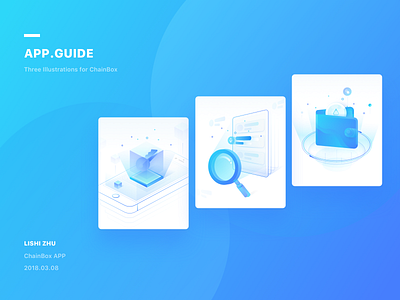 Three Illustrations for ChainBox app design illustration ui