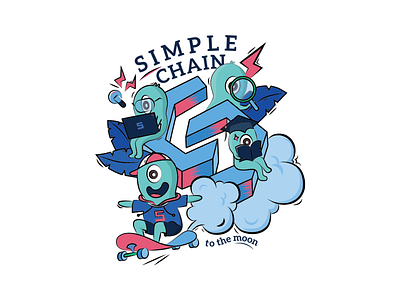 SimpleChain T-shirt illustration branding illustration