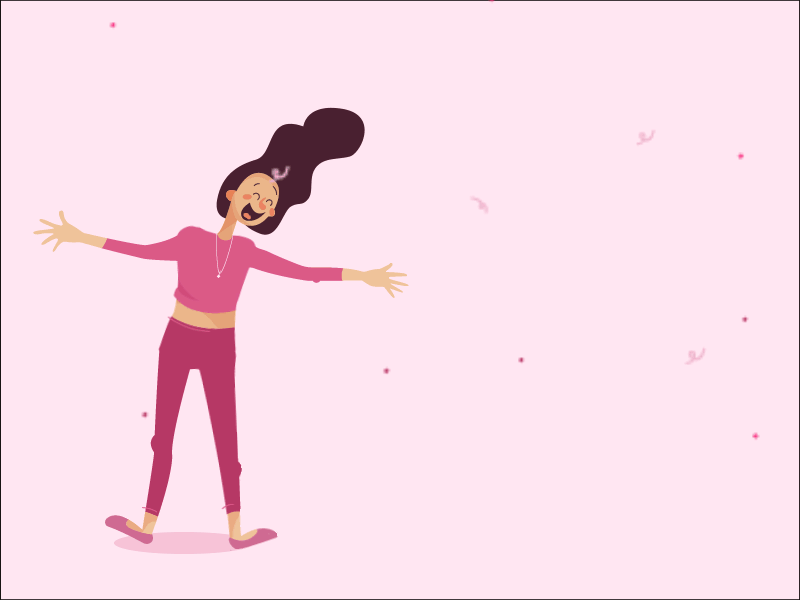 Hello, Dribbble! 2d after animation debut effects gif girl hands happy invite thanks