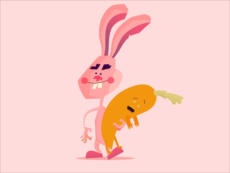 Rabbit 2d carrot eat rabbit