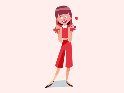 In Love 2d girl heart illustration love women