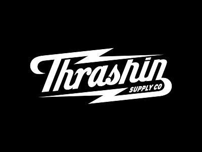 Thrashin Script bolts harley harley davidson illustration lightning bolts moto motoart motorcycle thrashin supply co