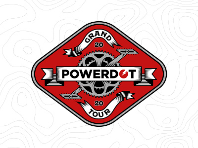 Powerdot Grand Tour badge badge hunting badge logo badgedesign bicycle bike bike tube bradford design cycle race distance race lance armstrong sprocket tour de france typedesign typography typography logo