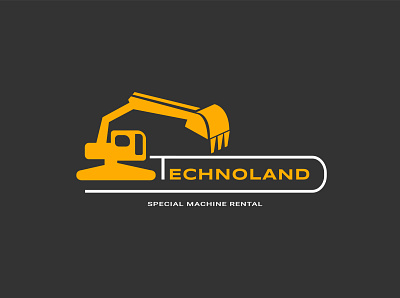 Special rental equipment logo | Technoland | Excavator branding building construction design excavator graphic design identity illustration logo logotype rental vector