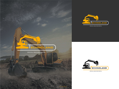 Special rental equipment logo | Technoland | Excavator branding building construction design equipment excavator graphic design illustration rental vector