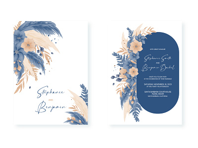 Wedding Invitation Card branding card design graphic design illustration invitation save the date typography vector watercolor wedding