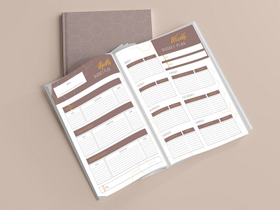 Financial planner design in brown color
