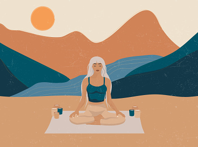 Girl in a faceless style yoga pose design faceless girl graphic design illustration meditation poses vector yoga