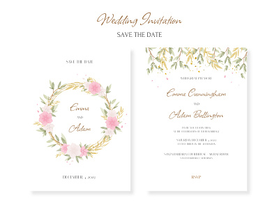 Wedding Invitation Card branding card design graphic design illustration invitation typography vector watercolor wedding