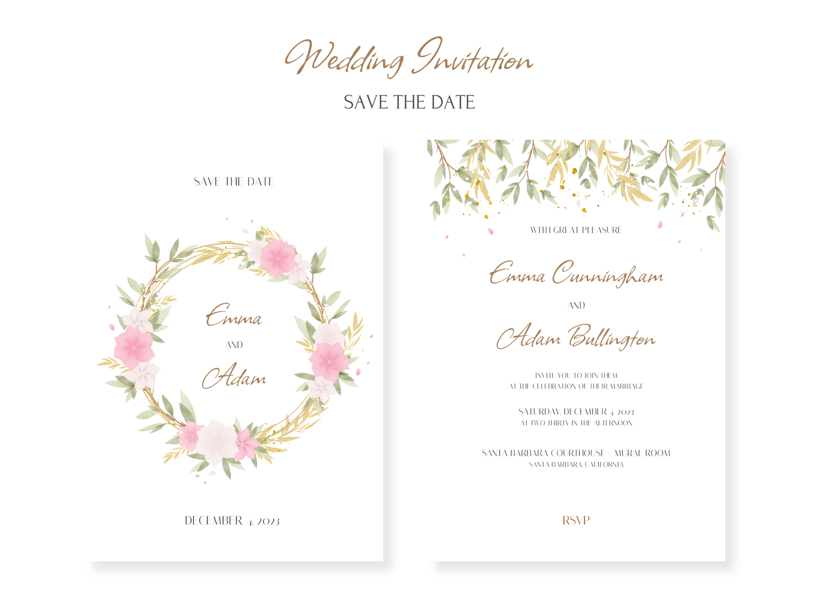 Wedding Invitation Card by Anna Ivonina on Dribbble