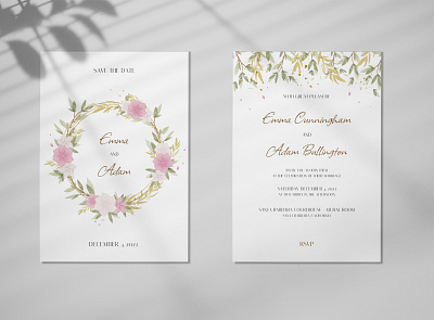 Wedding invitation design concept branding celebration design flower graphic design illustration invitation invite marriage save the date typography vector watercolor wedding