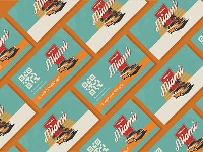 Business card for taxi MIAMI in retro vintage style 1960s brand branding business businesscard car card cars company design ford graphic design illustration logo mustang retro taxi typography vector vintage