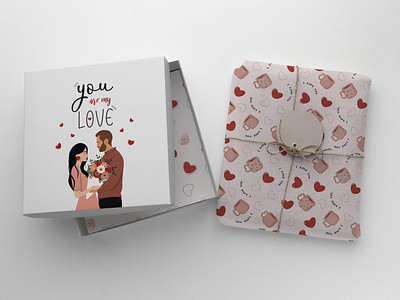 Valentine's Day gift wrap design