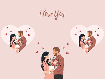 Valentine's Day illustration of a couple in love