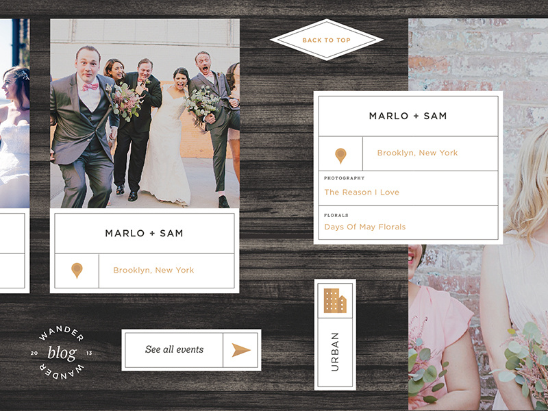 All Who Wander Event Design Website wedding illustration lockup label icon ux website branding