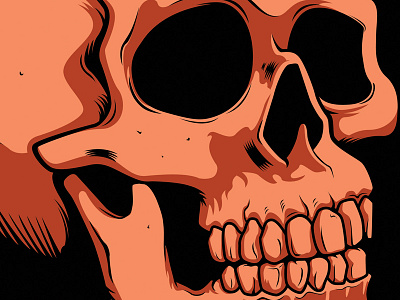 Skull orange skull sticker
