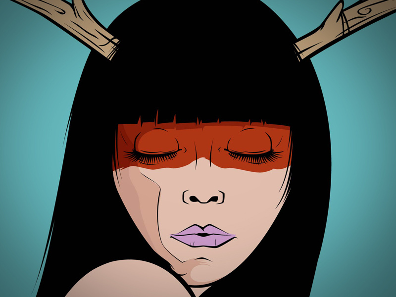 Deer girl vector deer girl illustration