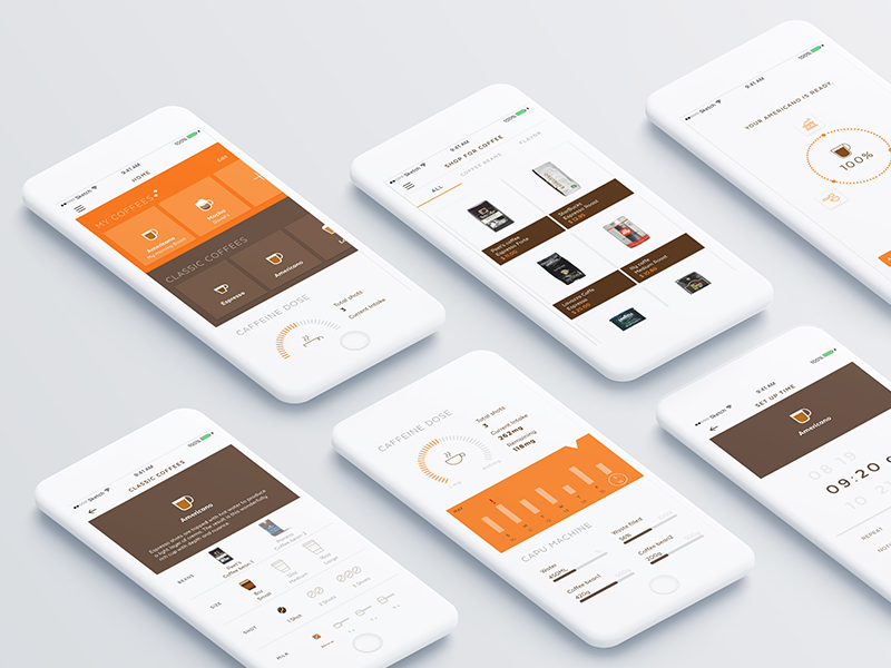Smart coffee machine app by Jin Choi on Dribbble