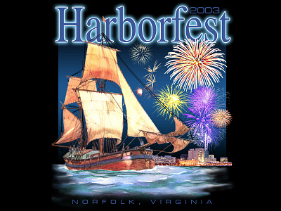 Harborfest 2003 graphic design illustration logo screenprinting