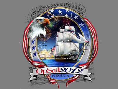 OpSail 2012 graphic design illustration logo screenprinting