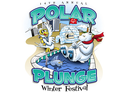 Polar Plunge graphic design illustration screenprinting