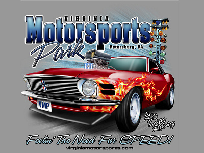 Virginia Motorsports Park graphic design illustration logo screenprinting