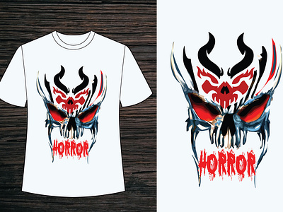 Horror Skull Artwork T-Shirt Design