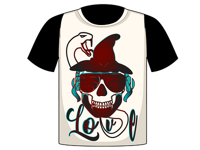 Halloween Skull Snake T-Shirt Design