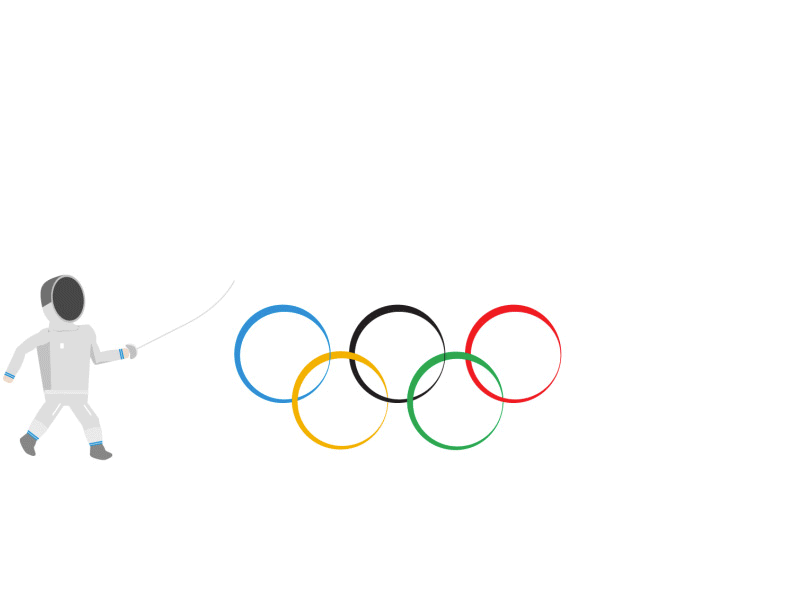 Fencing animation doodles fencing games illustration olympic rings rome sport world