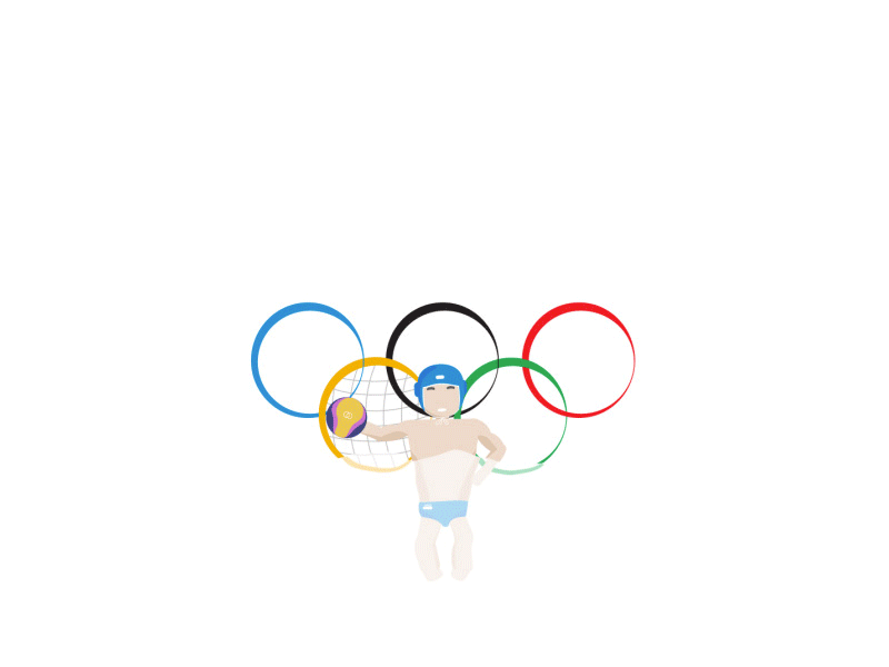 Water Polo animation ball doodles games illustration olympic rings rome sport water water polo world