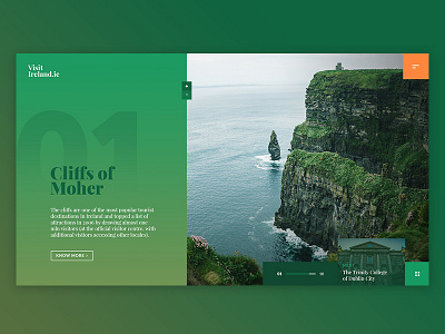 Visit Ireland UI / Cliffs of Moher cliffs of moher home ireland layout tourism ui