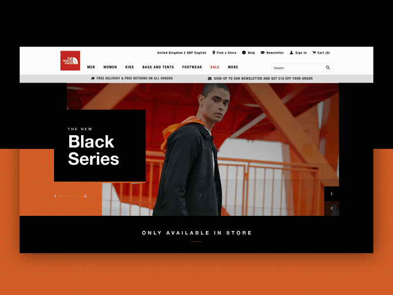 The North Face Black Series Landing Page animation brand clothing daily ui design digital design fashion helvetica interaction interaction design layout principle principleapp sportswear ui user inteface