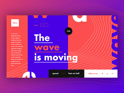 The Wave is Moving cool colors daily ui design experiment futura layout modernist style swiss typography ui
