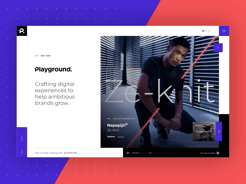 Playground.it / Website animation design digital agency layout playground ui ux website