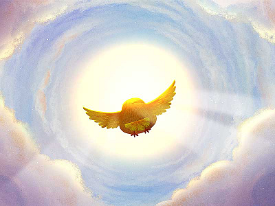 Soaring The Sky animal art bird character cloud concept digital drawing illustration sky sun