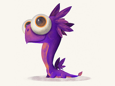 Little Purple Dragon animal character design digital art digital painting dragon drawing fantsy illustration lizard magic monster reptile