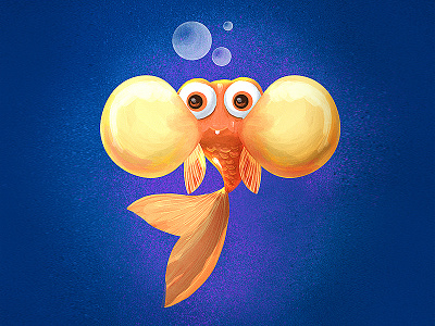 Goldy animal art character design digital drawing fish goldfish illustration ocean pet sea