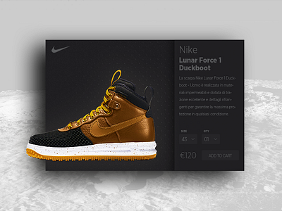 Daily UI #2_Product Card black card interface lunar nike product product card shoes sport ui ux widget