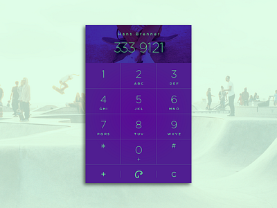 Daily UI #3_Dial Pad challenge daily100 dialer green interface phone skate ui ux violet widget