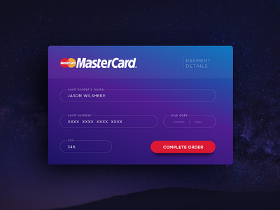 Daily UI #4_Payment Form blue buy card credit mastercard order payment sell shop violet widget