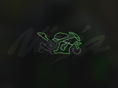 Kawasaki Ninja bike black flat green illustration kawasaki motor ninja sport vector