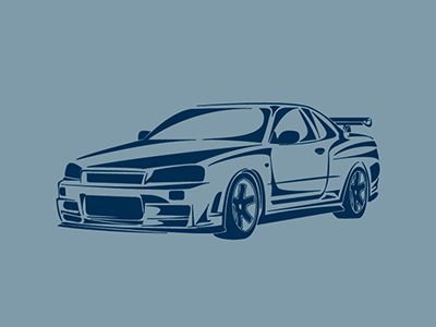 Nissan Skyline GT-R blue car gt illustration motors nissan race skyline sport vector