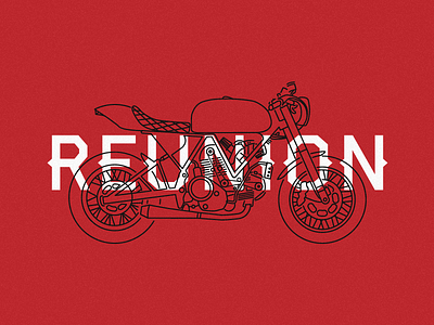 Reunion ducati extreme graphic icon illustration motorcycle race red retro road vector vintage