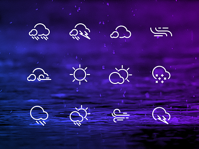 Weather Icons clever flat icon mist rain snow storm sun sunny vector weather wind